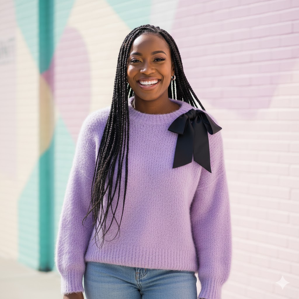 Lavender Bow Sweater