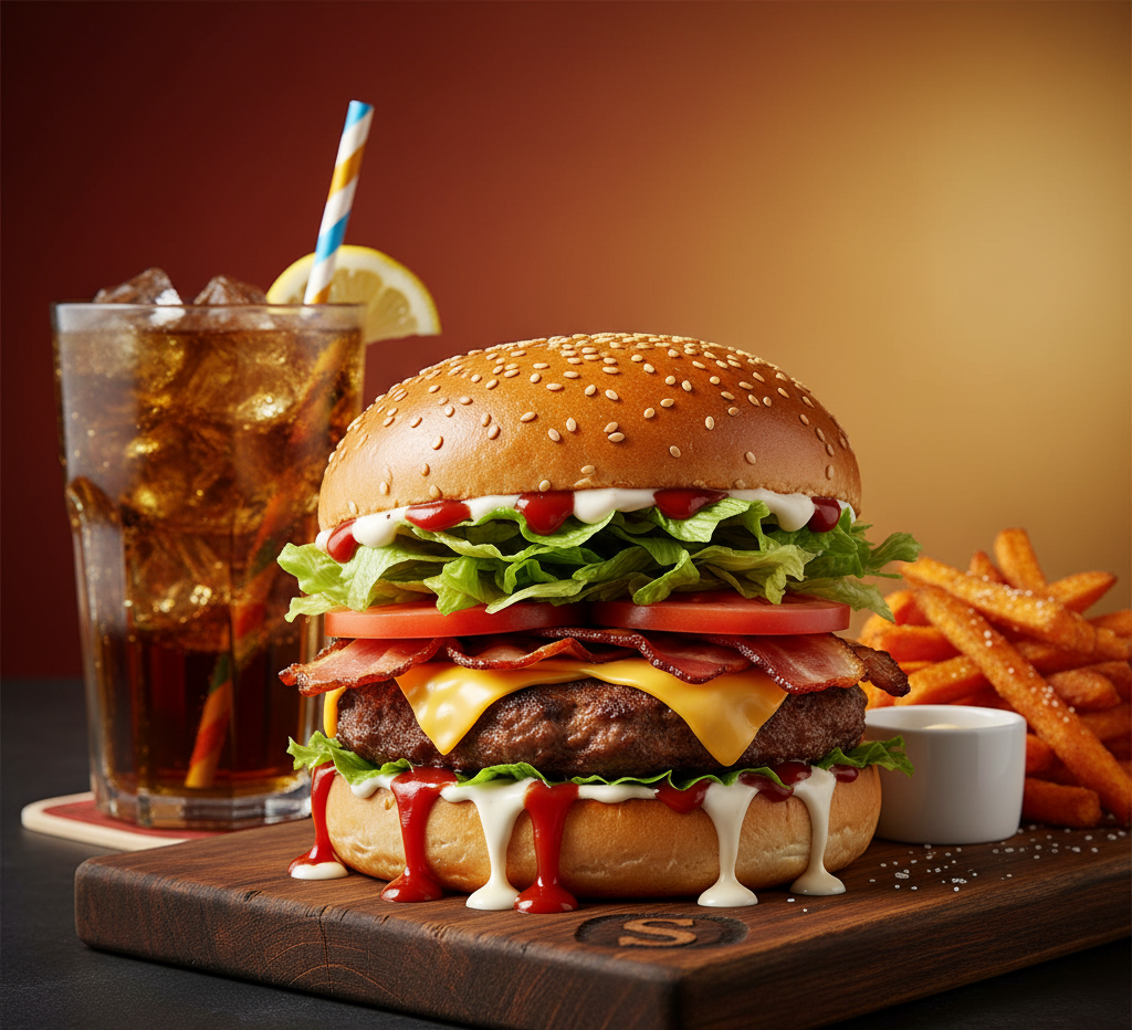 Image of a delicious SuperBurger