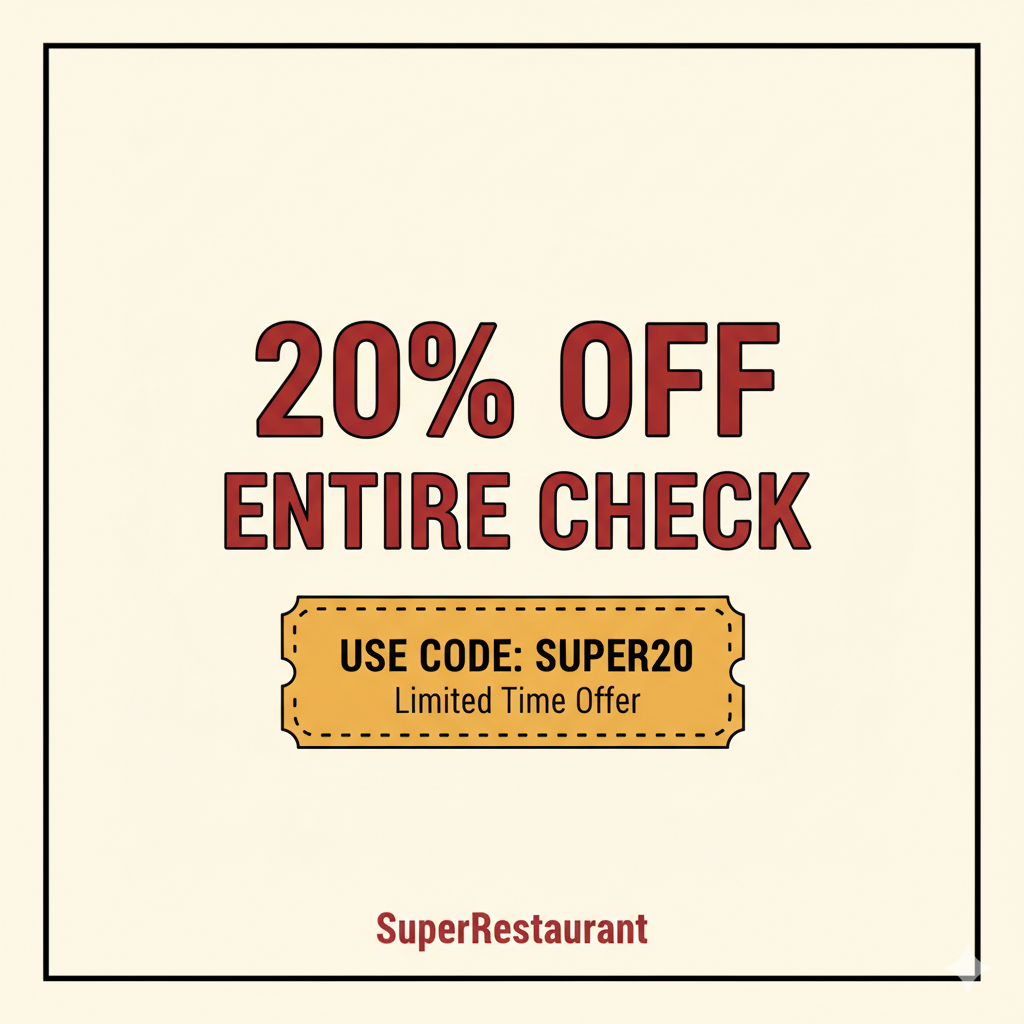 Coupon for 20 percent off
