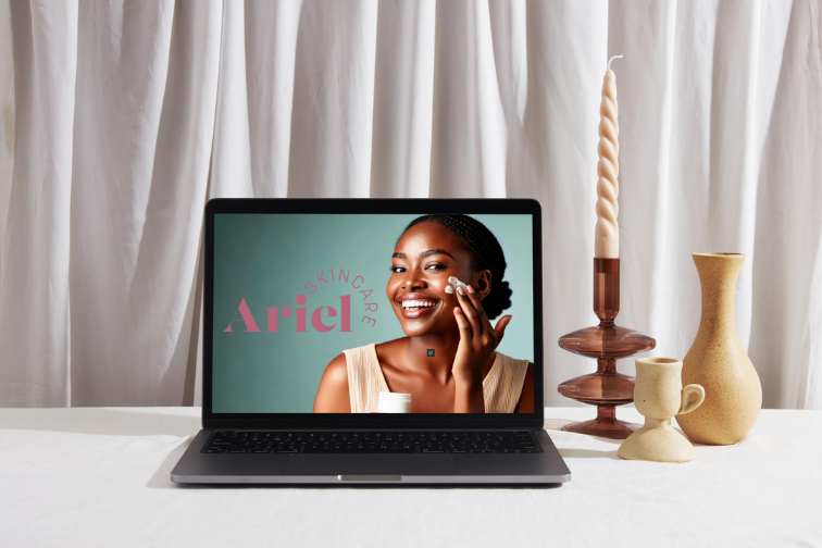 Example of UI/UX design and e-commerce functionality implemented in a fictional online skincare store.