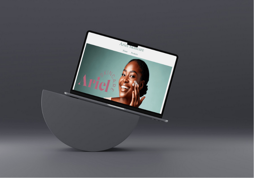 Example of UI/UX design and e-commerce functionality implemented in a fictional online skincare store.